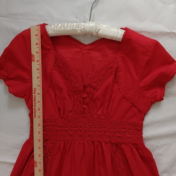 Boho Mexican dress with lace details, Size M - Picture 8 of 9